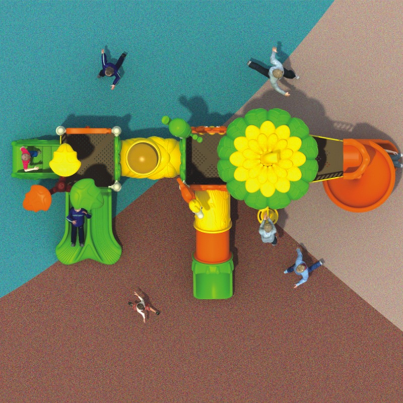 适合森林探险的耐用儿童户外游乐场滑梯