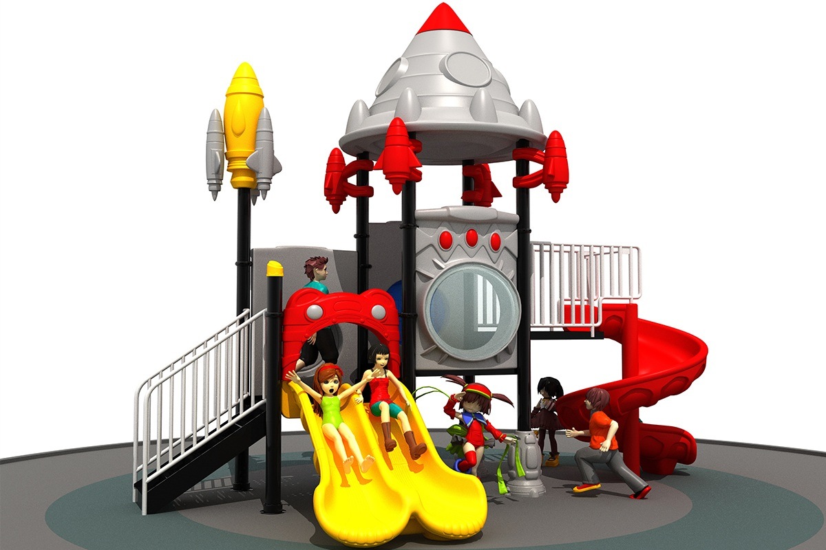 公园商业太空主题滑梯。 (1)