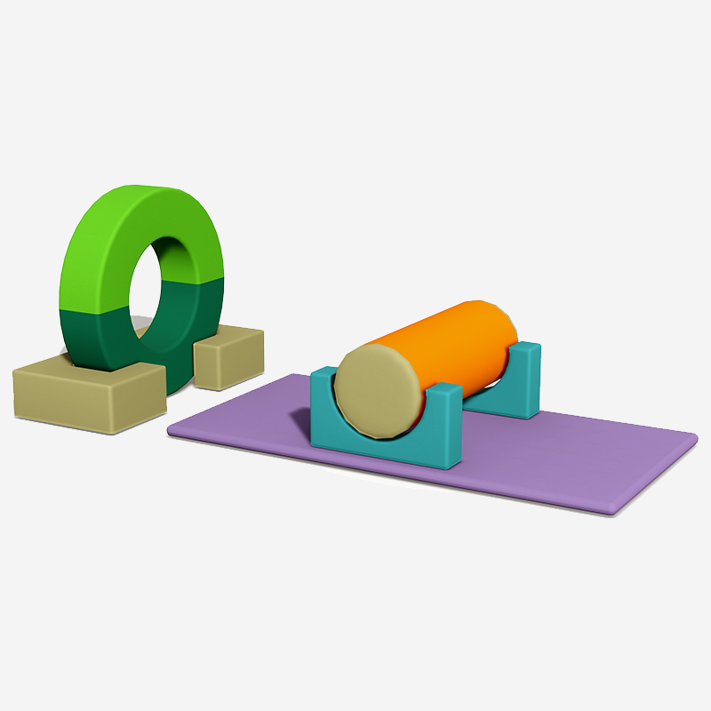 软体钻爬隧道平衡滚筒组合_早教儿童感统训练器材_幼儿园软体玩具