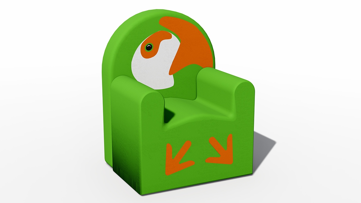 鹦鹉造型儿童单人软体沙发产品详情